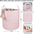 Cotton Rope Laundry Basket Hamper - Image 2