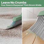 JOYMOOP Dark Teal Green Broom and Dustpan Set, Upright Angle - Image 5