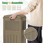 Flamaker 30 Gallon Trash Can, Resin Outdoor Garbage Can - Image 2