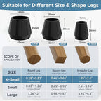 24PCS Extra Small Silicone Chair Leg Floor Protectors - Image 3