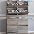 Shoe Cabinet with 4 Flip Drawers, Narrow Hidden Shoe Storage Cabinet, Slim - Image 5