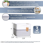 NaturalCozy Storage Cubes 9”x9”x7”Cotton Rope Woven Baskets - Image 2