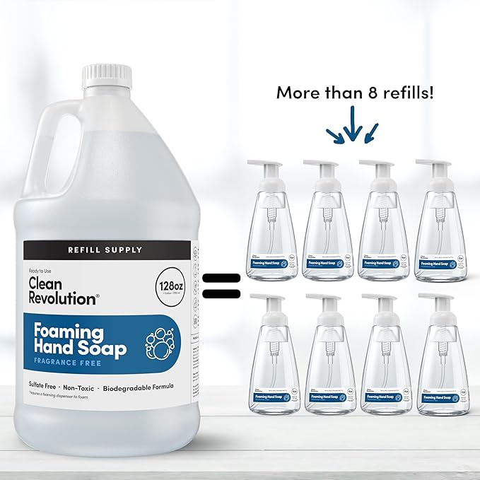 Clean Revolution Foaming Hand Soap Refill Supply Container, Ready to Use Formula - Image 5