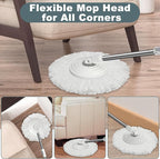 Mop and Bucket with Wringer Set, Spin Mop and Bucket System, Mops - Image 4