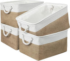 Storage Basket Fabric Sturdy Canvas Storage Bins Organizer by Sacyic