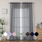 Aiyufeng Extra Long Grey Sheer Curtains 96 Inches Long by Aiyufeng