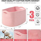 Storage Baskets for Organizing Shelves, Woven Cotton Rope Baskets for Storage - Image 3