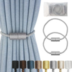 Magnetic Curtain Tiebacks 2 Pack Grey Curtain Rope Tieback Curtain Holders by CURTAINTIEBACKS