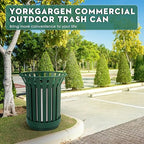 8Gallon/30L Commercial Outdoor & Indoor Metal Trash Can, Outdoor Slatted Trash - Image 8