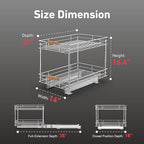 Pull Out Cabinet Organizer, 2 Tier Slide Out Shelves - Image 4