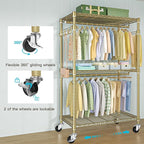 FUTASSI P1 Rolling Clothes Rack, Movable Metal Garment Closet Organizer - Image 5