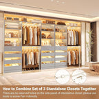 Aheaplus Closet System Set of 3, 138.5" Wood Closet Organizer System Tower - Image 5