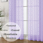 Aiyufeng Light Purple Sheer Curtains 54 Inch Length 2 Panels, Soft Lightweight - Image 8