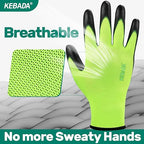 Kebada W1 Work Gloves for Men and Women, PU Coated Safety Gloves - Image 4