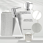 Marble Soap Dispenser for Bathroom, Amaauto Natural Marble Hand Liquid&Lotion - Image 4