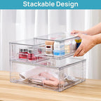 Vtopmart Clear Stackable Storage Drawers Set of 6, Easily Assemble Acrylic - Image 4