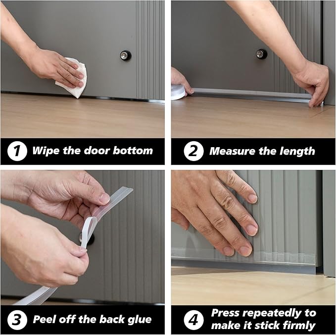 RECAPS 25mm 16.4 Feet Silicone Weather Stripping Door Seal, Transparent Under - Image 3