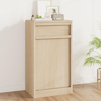 Tilt Out Trash Cabinet, Natural Wood Hidden Garbage Can Cabinet - Image 8