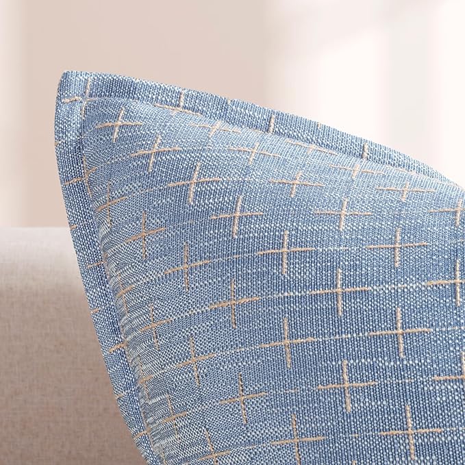 ZWJD Pillow Covers 26x26 Set of 2 Soft Polyester Textured Pillow Covers - Image 2