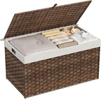 HOOBRO Storage Basket with Lid, 42.3 Gallon Wicker Basket, Handwoven Blanket - Image 6