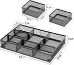 Marbrasse 3 Packs Desk Drawer Organizers, Metal Mesh Dividers Desk Drawer - Image 7