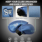 FINGER TEN Premium Synthetic Leather Stylish Iron & Wedge Golf Head Covers - Image 3