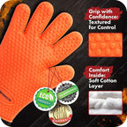 KITCHEN PERFECTION XL Silicone Smoker Oven Gloves-Extreme Heat Resistant BBQ - Image 4