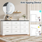 9 Drawer Dresser for Bedroom, Rustic Farmhouse Dresser - Image 6