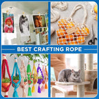 TECEUM Cotton Rope 3/16” – 100 FT – Strong All-Purpose Braided Rope – Natural - Image 6