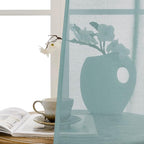 Tollpiz Short Sheer Door Curtains Closet Linen Textured Curtains Sheer Doorway - Image 9