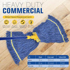Matthew Cleaning Commercial Mop Head Replacement, 5 Inch Wide Headband - Image 2