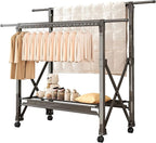 Heavy Duty Rolling Clothing Rack by Unknown