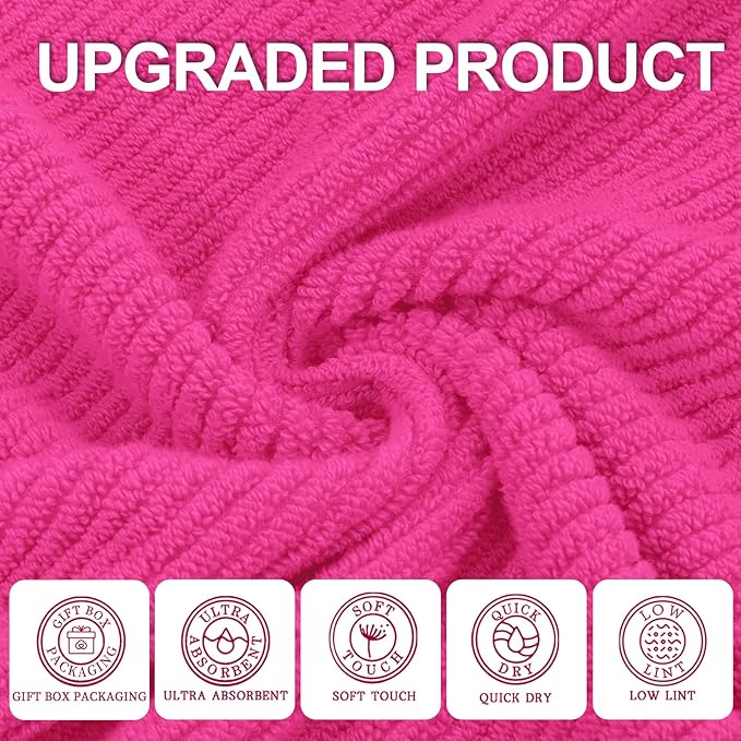VOOVA & MOVAS Bathroom Hand Towels Set of 4, Large 18"x28" - Image 2