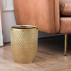 Modern Golden Small Trash Can Wastebasket, Garbage Container Bin - Image 3