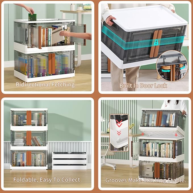 HAIXIN Plastic Storage Containers, Stackable Closet Organizers and Storage - Image 2