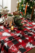 Classic Gingham Buffalo Xmas Tablecloth Fabric - Image 7