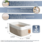 NaturalCozy 13.5”x8.5”x5.5” Storage Baskets - Image 2