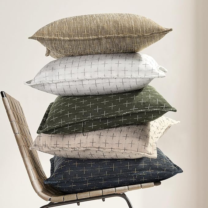 ZWJD Pillow Covers 24x24 Set of 2 Soft Polyester Textured Pillow Covers - Image 5