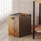 Retro Office Trash Can, Iron and Wood Combination Bedroom Garbage Can, - Image 7