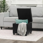 Adeco 17.7" Leather Ottoman - Image 4