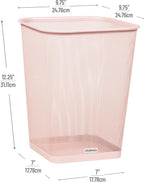Mind Reader Mesh Trash Can, Square Wastebasket - Image 3