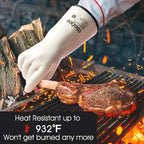 COOLJOB Heat Resistant Oven Gloves, Waterproof Liquid Silicone BBQ Grilling - Image 4