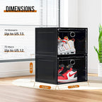 KEFA XL Shoe Storage Box Organizer, 6 Pack Shoe Boxes Clear Plastic Stackable - Image 6