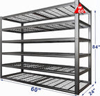 60" Wide Heavy Duty Garage Shelving Adjustable 6 Tier Garage Storage Shelves - Image 2