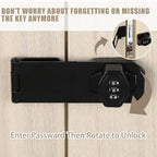 Password Rotary Hasp Locks, Digit Combination Lock Door Security Slide Latch - Image 5