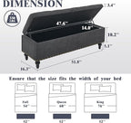 50" Storage Ottoman Bench, Tufted Ottoman - Image 2