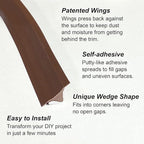 InstaTrim The Original Flexible Trim - 50ft Dark Brown 3/4" Wide Caulk Tape - - Image 2