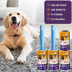 Lint Rollers for Pet Hair Extra Sticky, 440 Sheets/4 Lint Roller Refills - Image 2