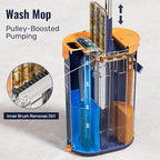 Mop and Bucket Set with Wringer, 3-Tank Flat Mop and Bucket System, Wall Mop - Image 3