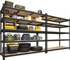 PrimeZone 2 Pack Heavy Duty Adjustable 5 Tier Garage Storage Shelves by PrimeZone